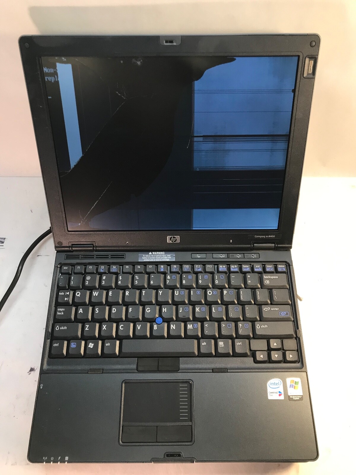 LOT OF 2- HP Compaq nc4400 12" Laptop Intel Core 2 Duo- BAD DISPLAY- MZ