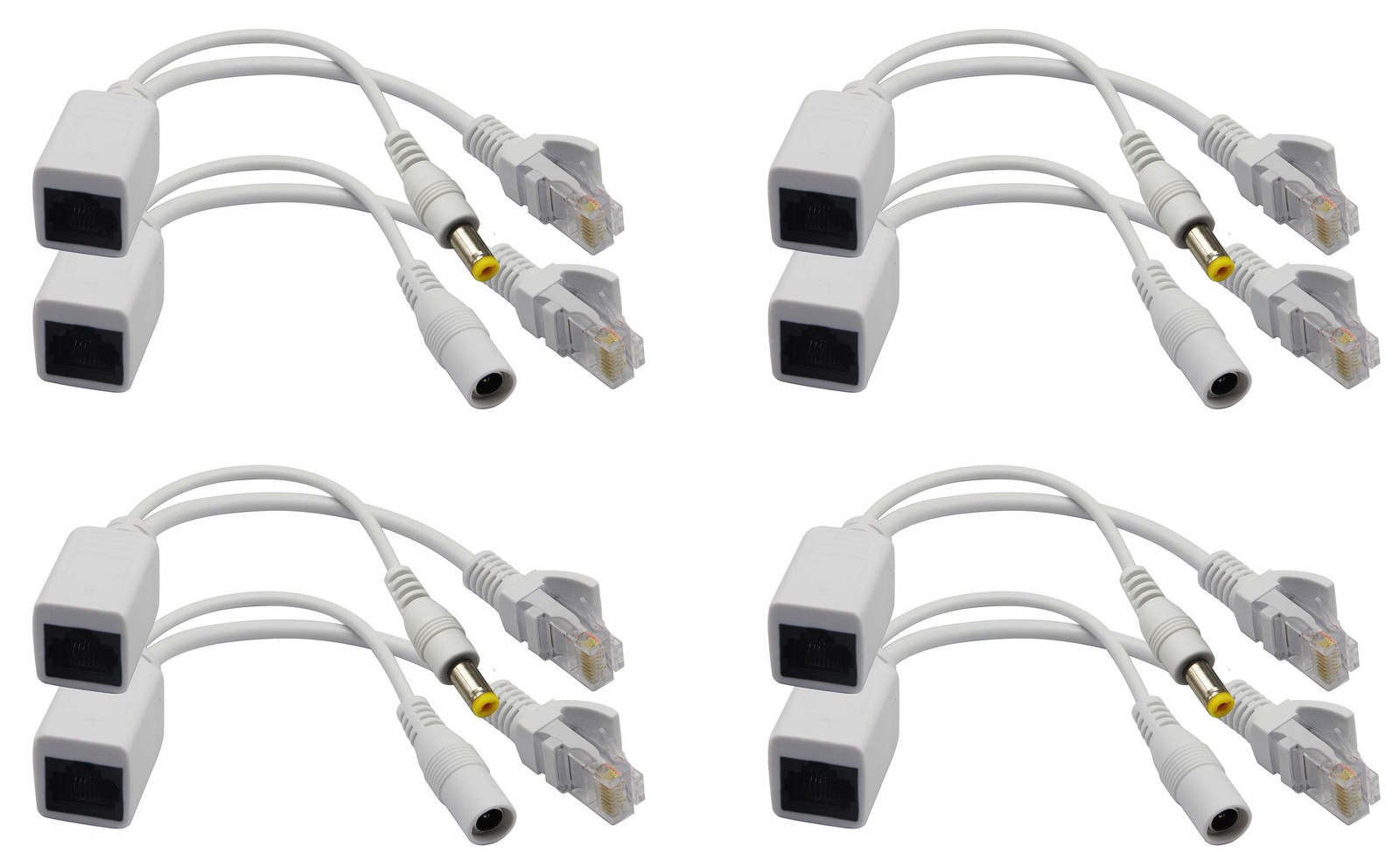 zdyCGTime Passive PoE Injector and Splitter Kit with RJ45 Ethernet White
