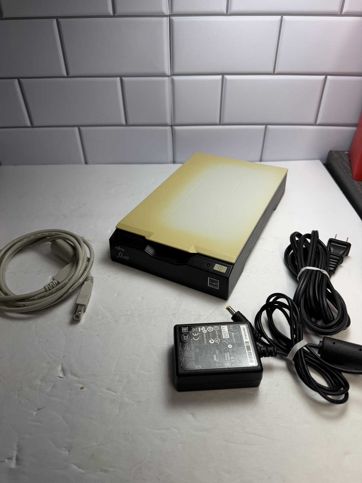 Fujitsu FI-65F 600 DPI Photo ID Mini Flatbed Scanner USB Genuine Power Adapter