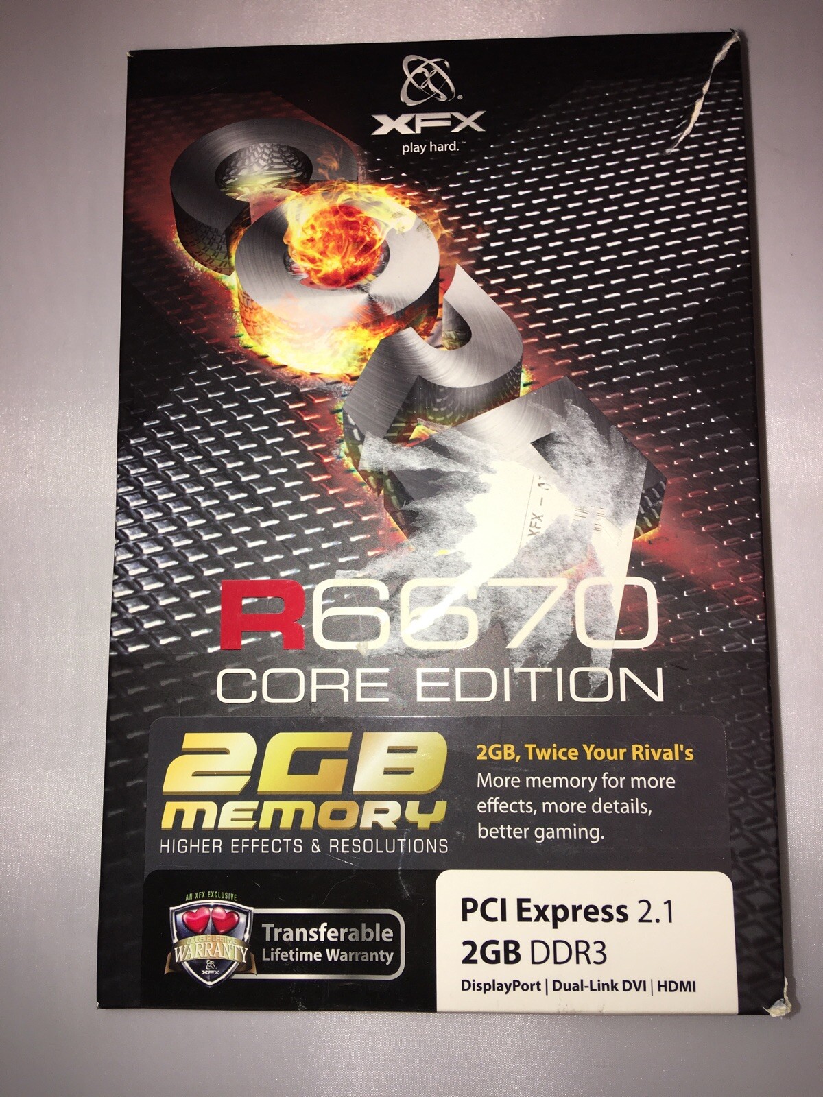 XFX play hard R6670 core edition 2GB memory