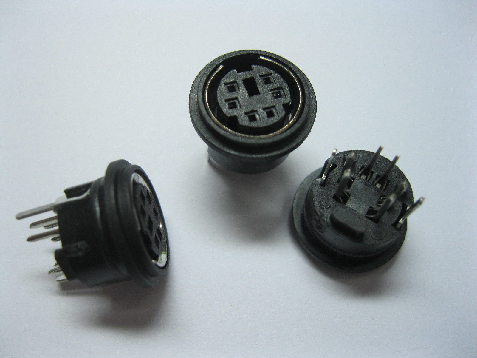 50 Pcs Mini 6 Pin Circular PCB Mount DIN Connector Snap and Lock Vertical New