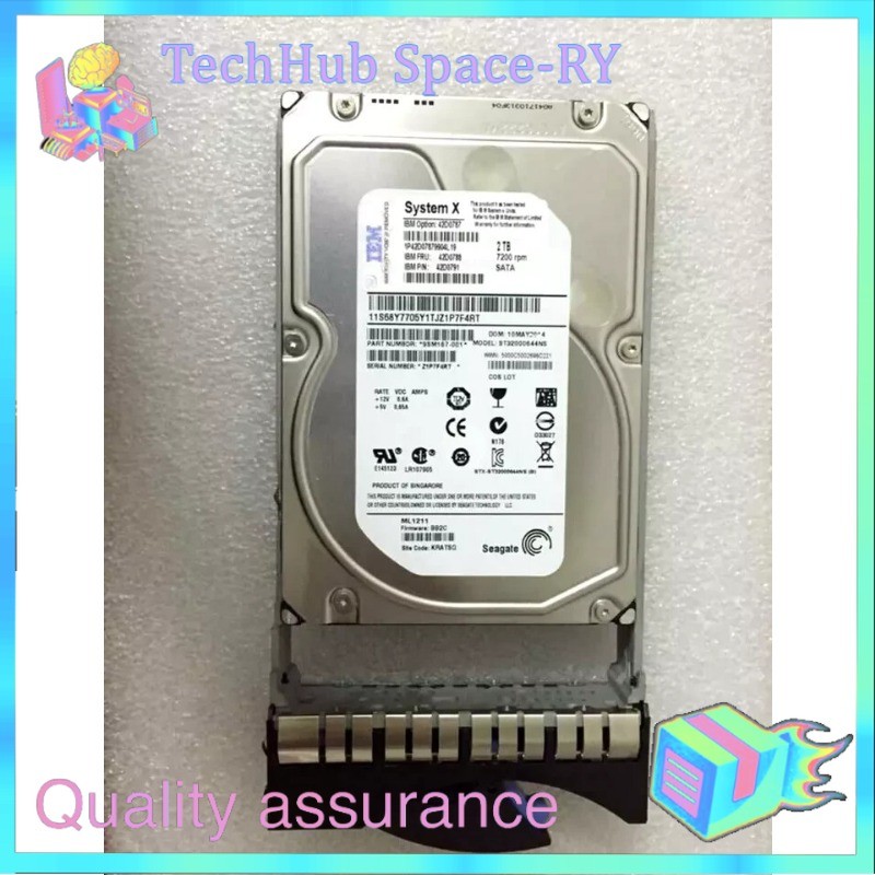 IBM 2TB 7200 RPM SATA 3.5" HARD DISK HDD HARD DRIVE 42D0782 42D0786 42D0783