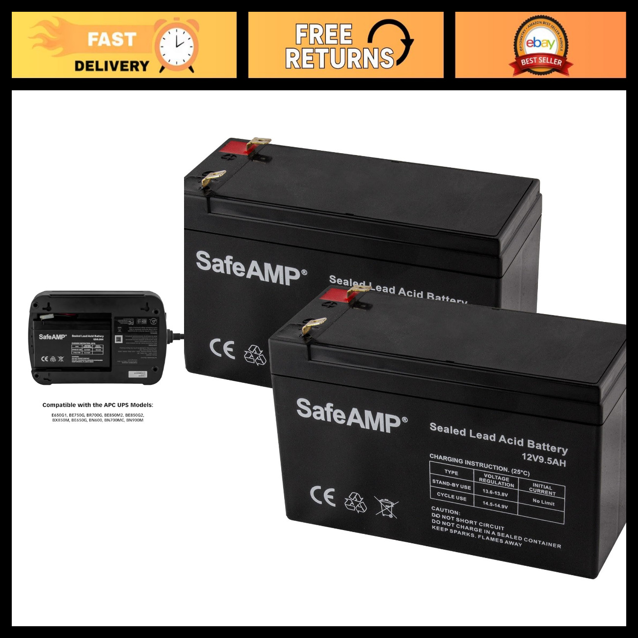 High-Performance UPS Batteries for APC Models - 2-Pack, Reliable Backup Power