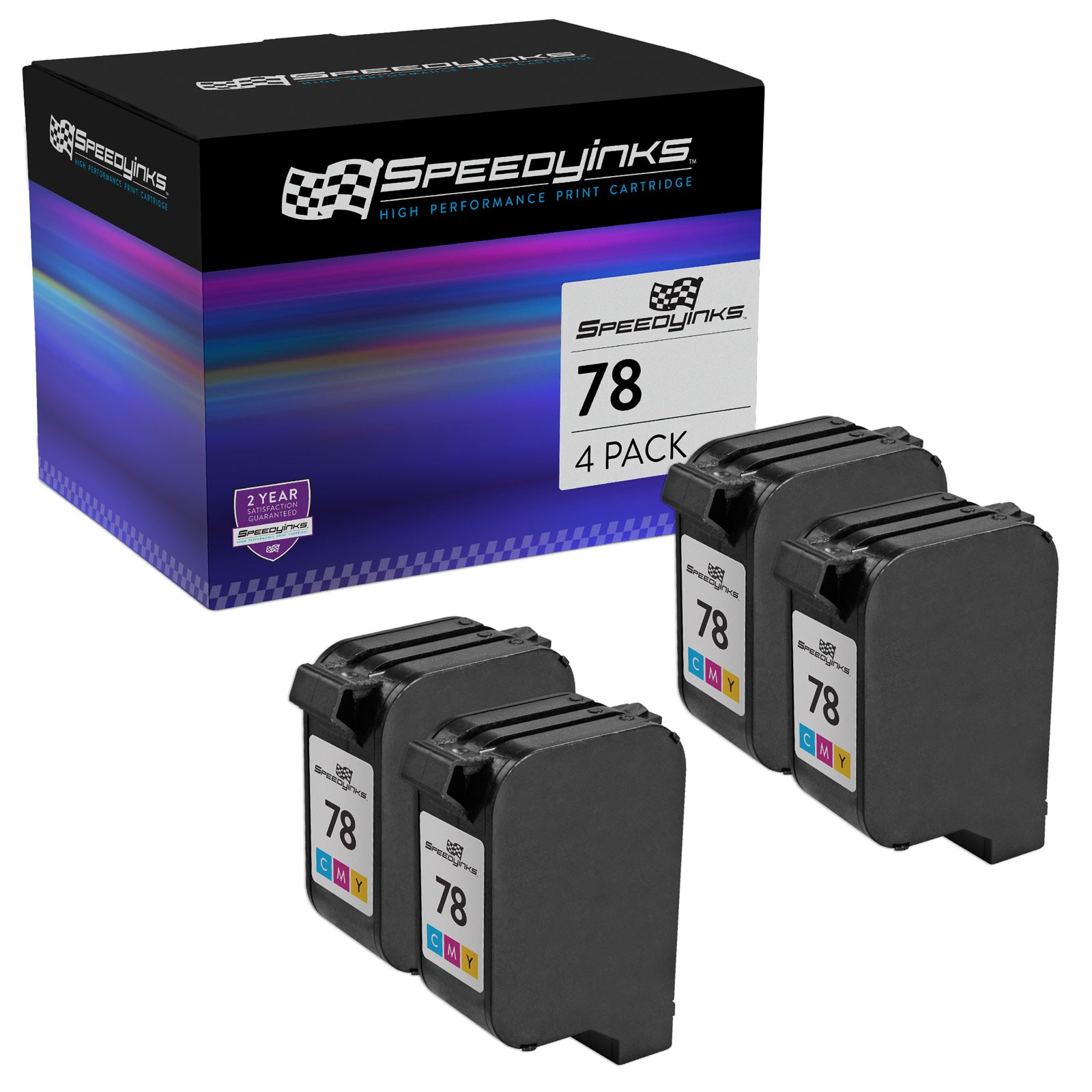 SPEEDYINKS Replacement for HP 78 Tri Color Ink Cartridge C6578D 4-Pack