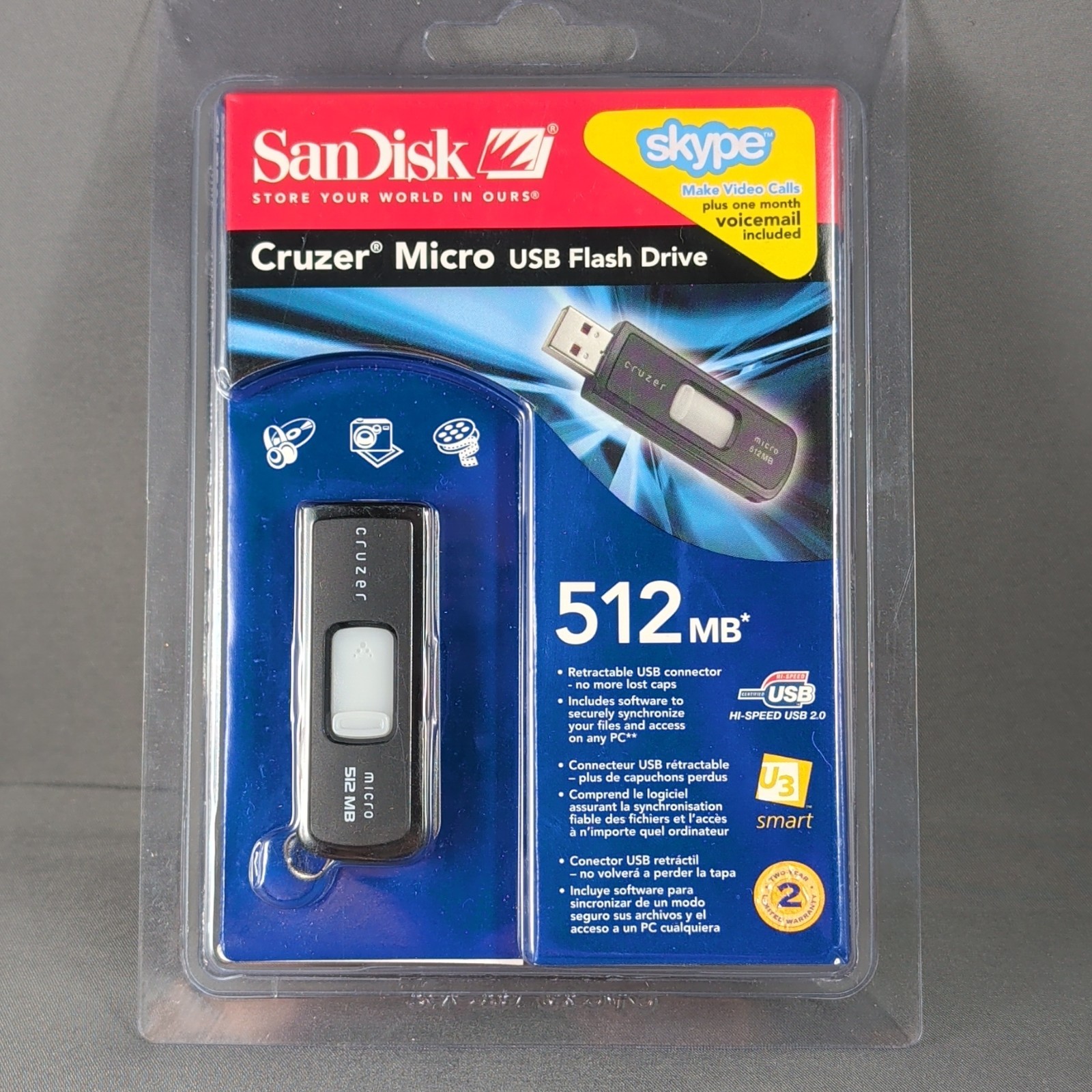 SanDisk CRUZER Micro USB Flash Drive 512MB - BRAND NEW SEALED SDCZ6-512-A10