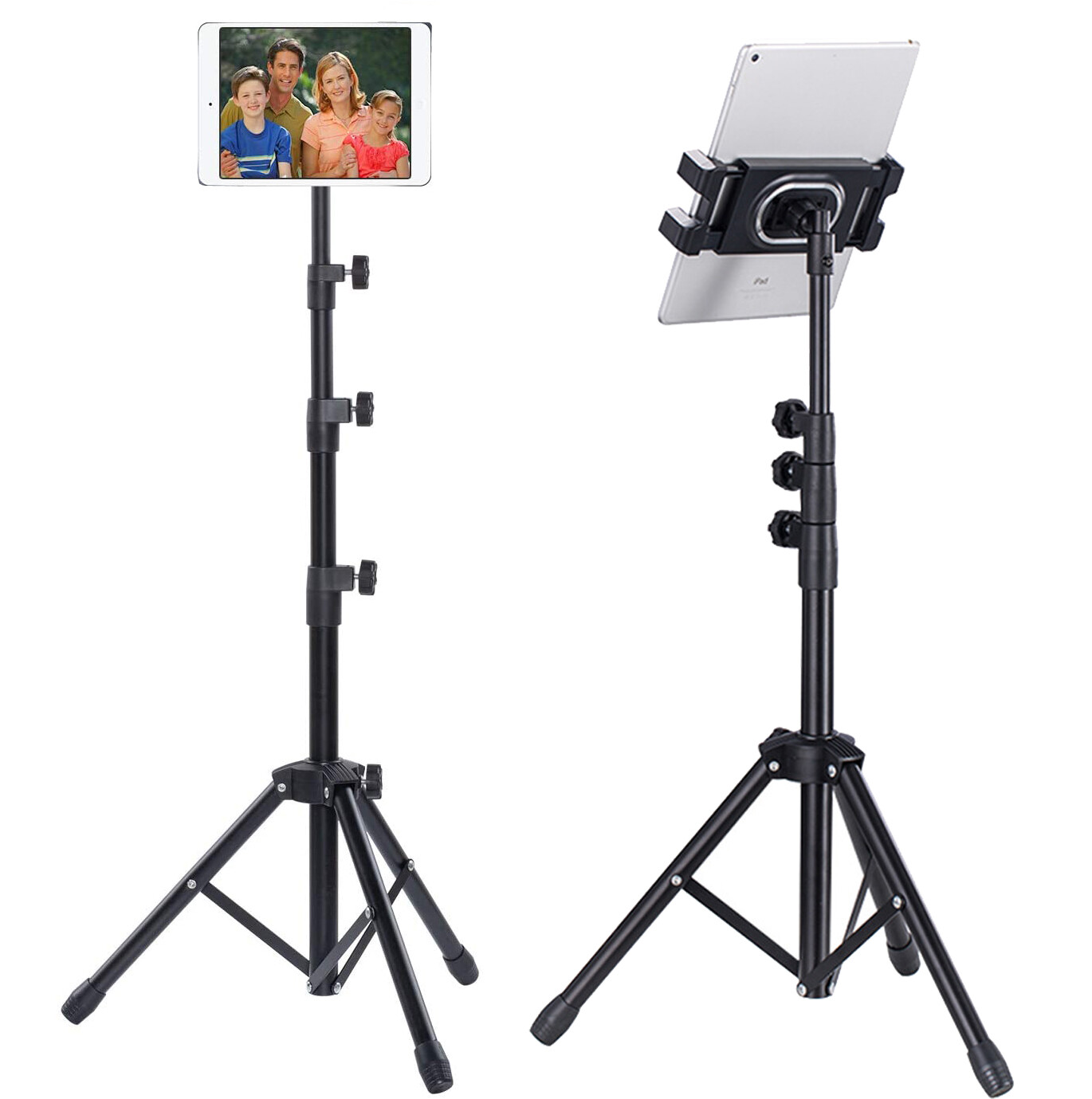 53" Heavy Duty Universal Floor Tablet Tripod Stand Adjust for iPad Pro 4.7-12.9"