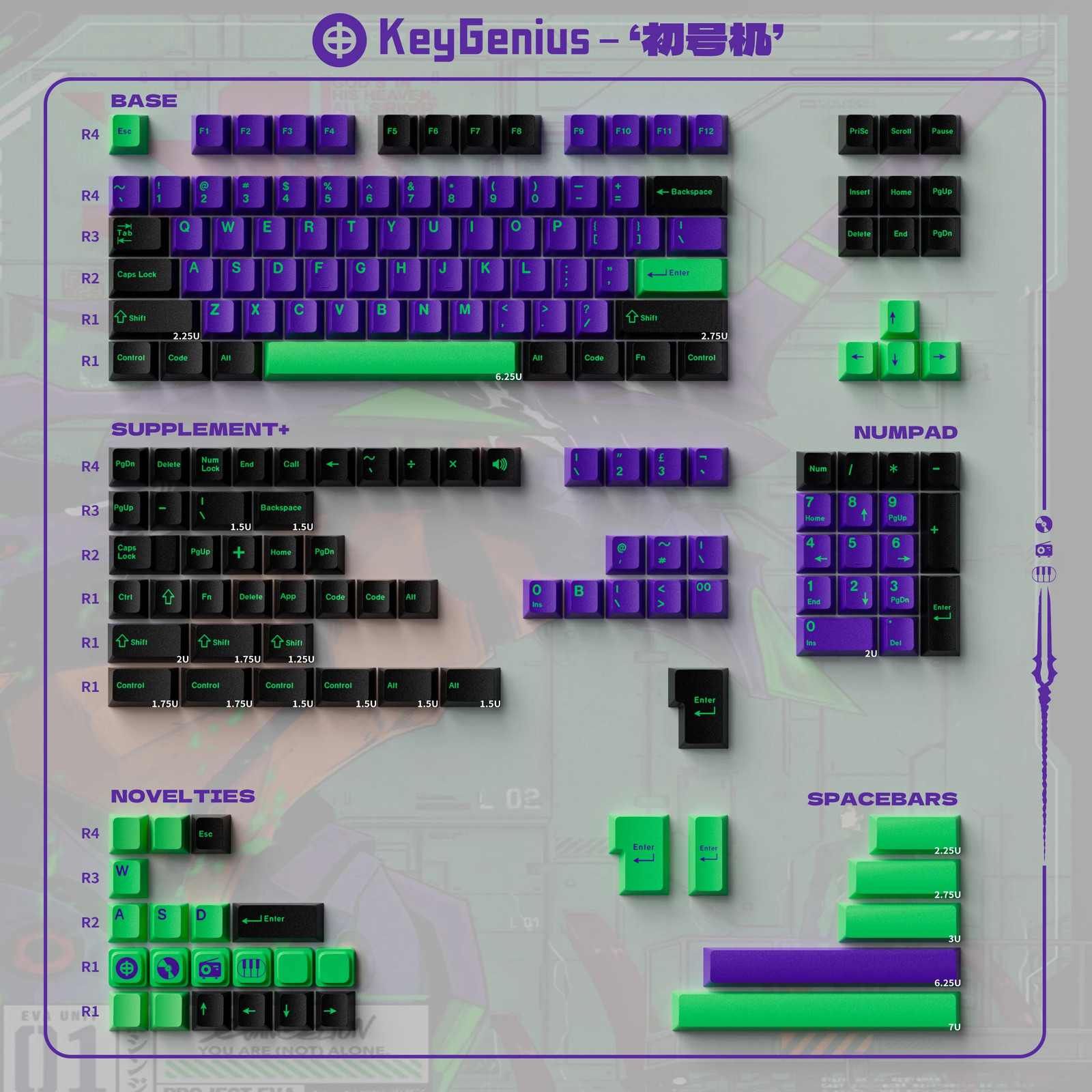 GMK Style Double Shot PBT Keycaps Cherry Profile WOB/BOW/Rome Sets MX Switch