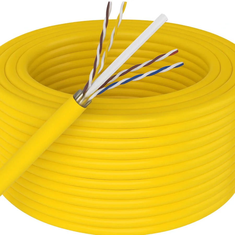 Patron 500' Cat6 Ethernet Yellow Bulk Network Cable 23AWG 600Mhz UL Bare Solid