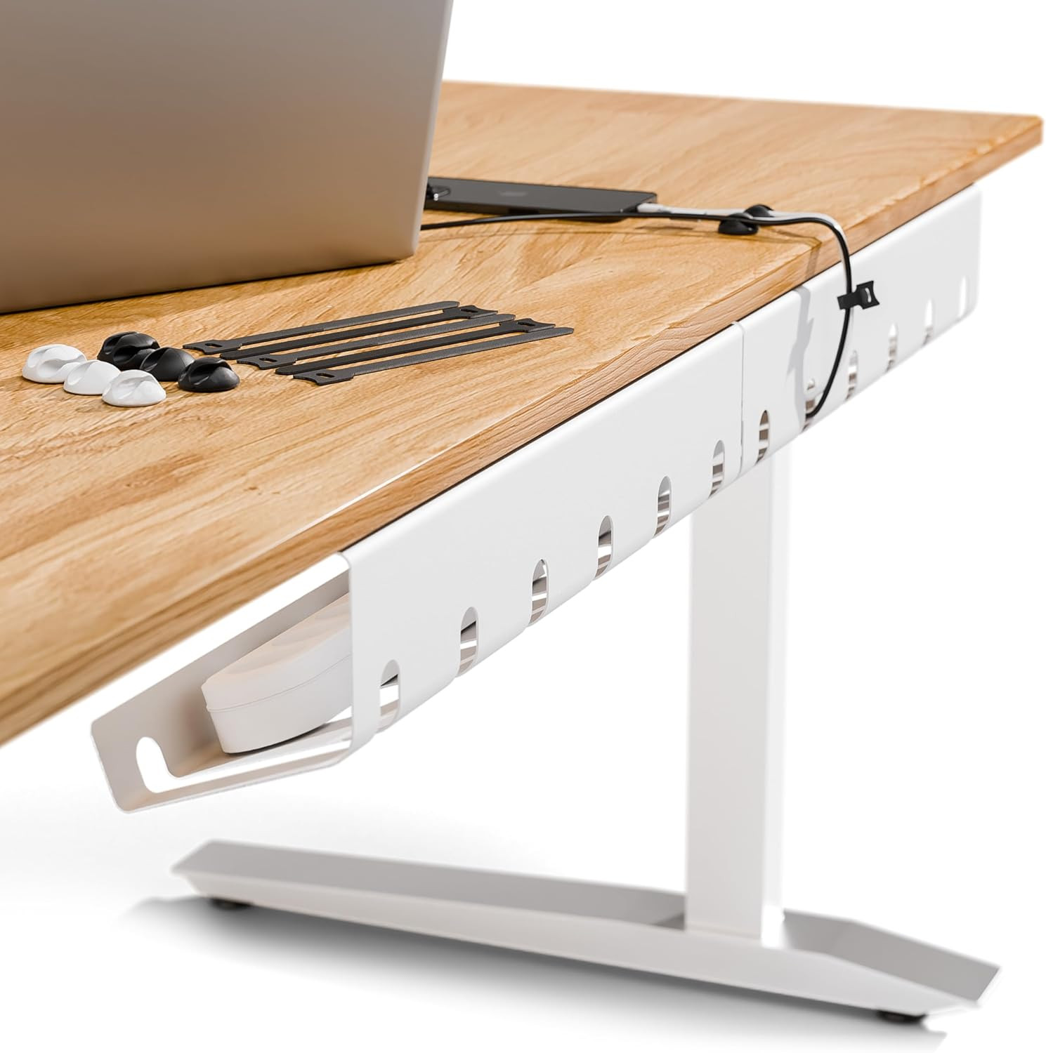Cable Management under Desk, Set of 2 - White