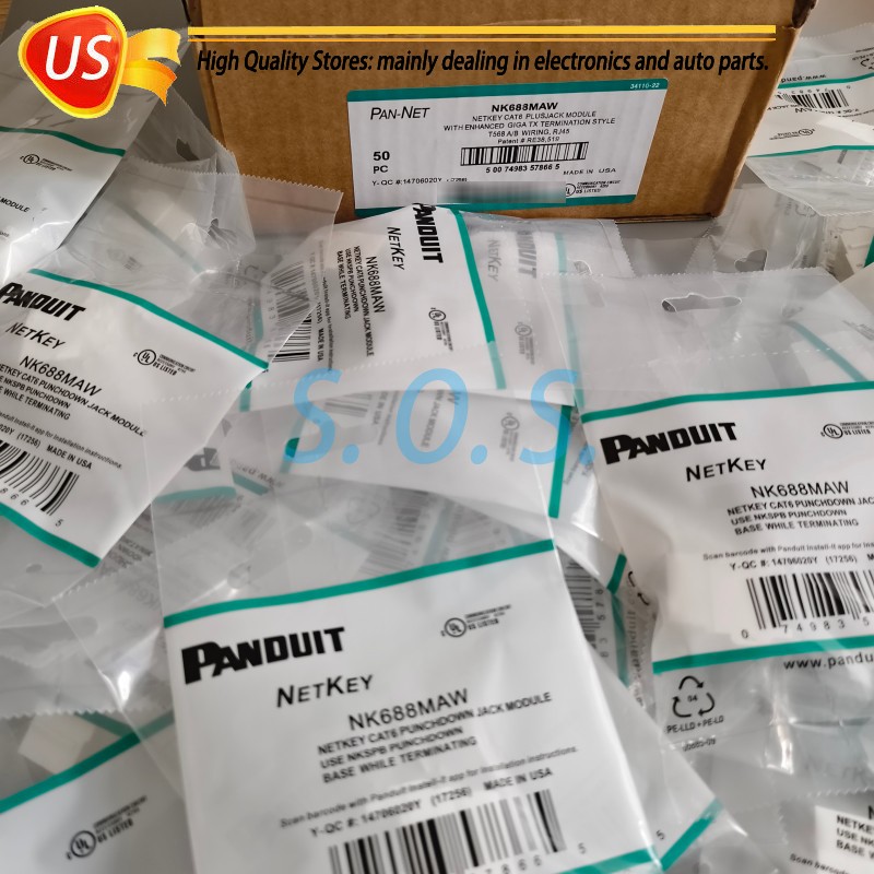 For Panduit NK688MAW Cat 6 Keystone Punchdown Jack Module, Arctic White (50) Pcs