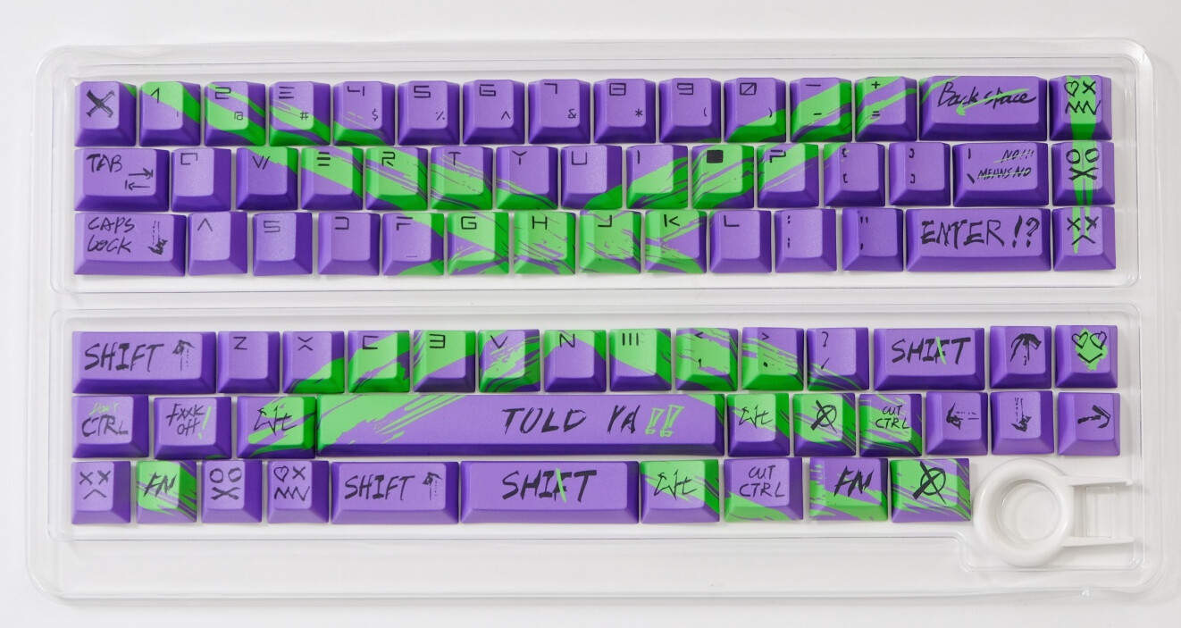 PBT EVA X Green Black Theme Keyboard Keycaps Cherry Profile Set For MX Ne