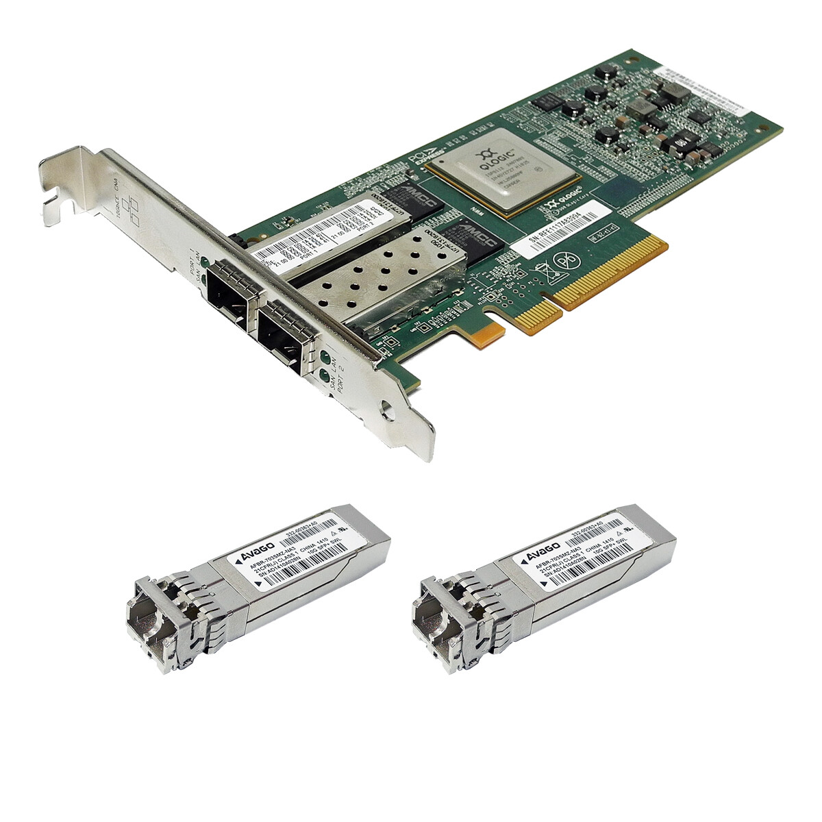 QLogic QLE8142 FC Dual Port 10Gb SFP+ 2x 10Gb SFP+ 2B3B 00E7790
