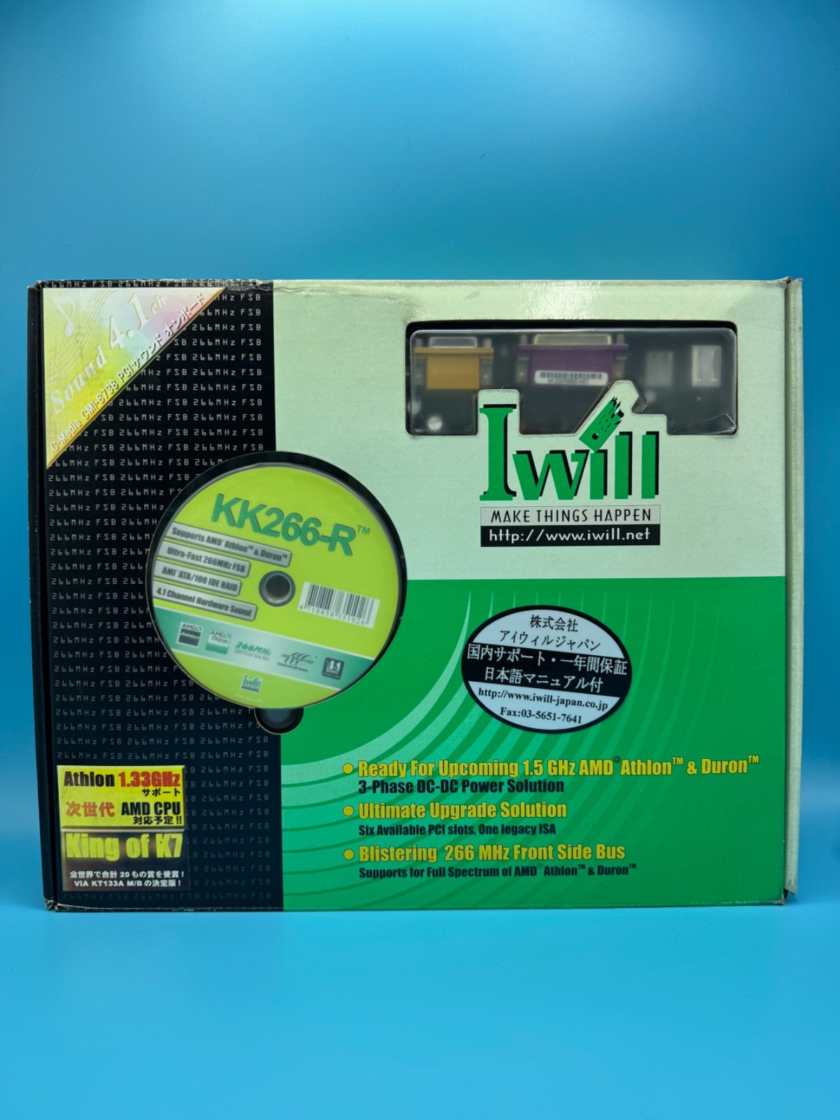 Iwill KK266-R Socket A Motherboard 2001 Vintage Retro Win98 Gaming Boxed
