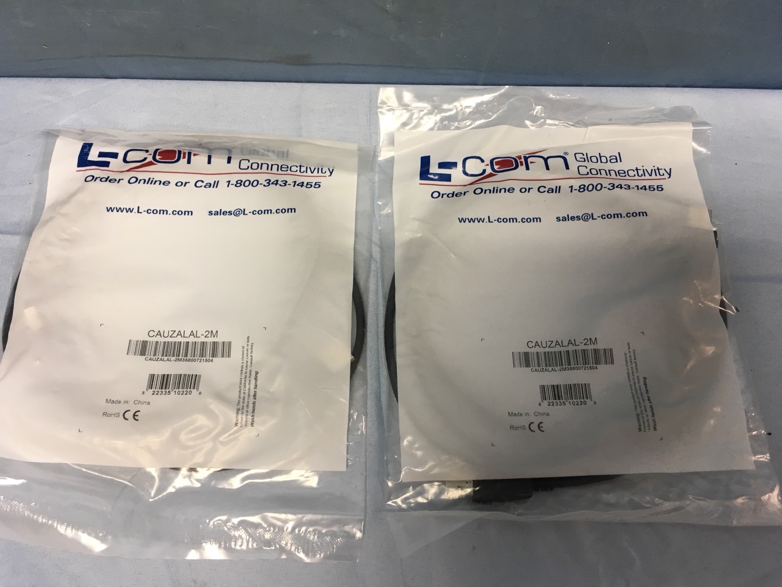 2 NEW L-Com CAUZALAL-2M Global Connectivity USB 2m Cable Black Duo-Latching A