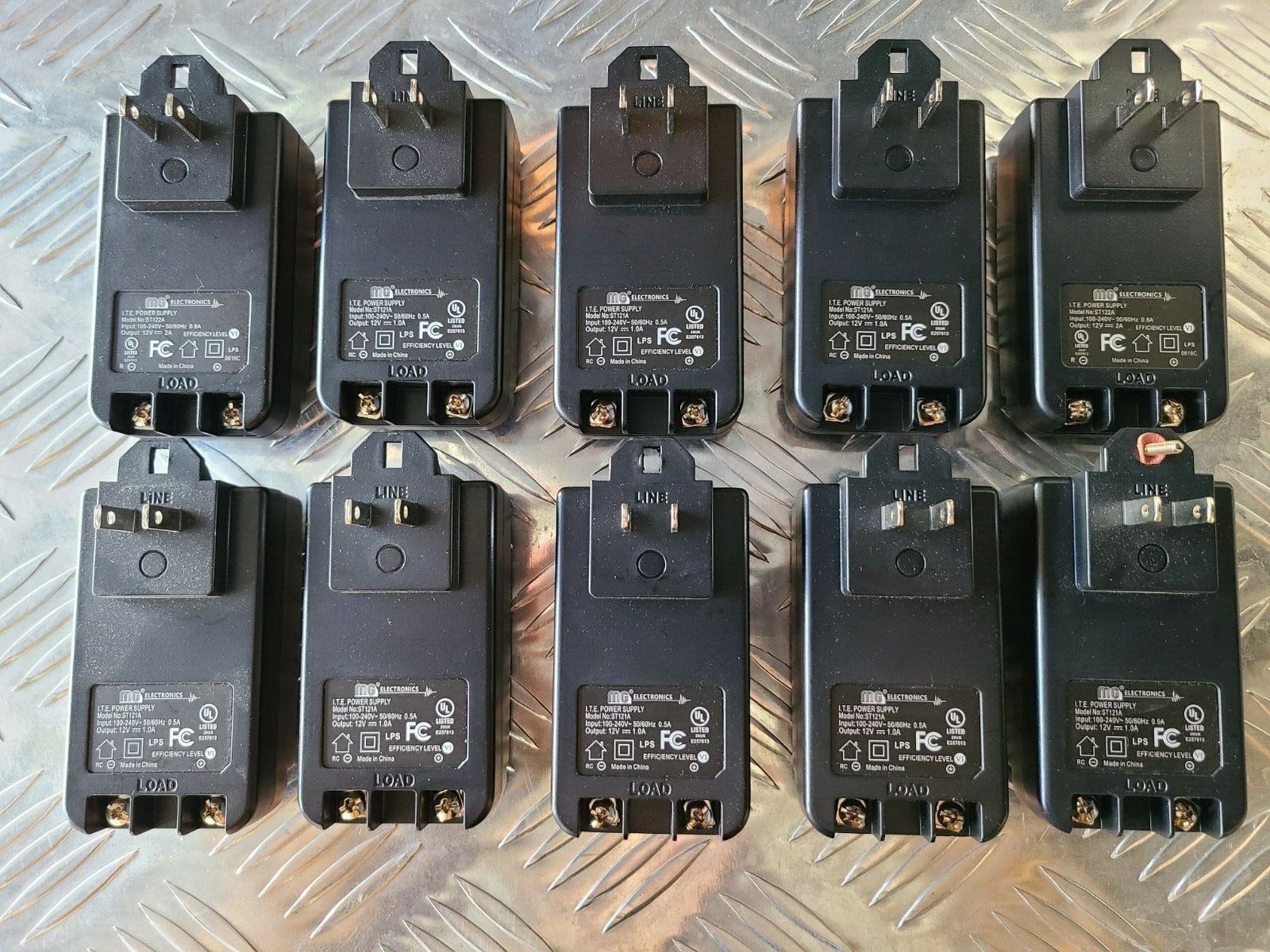 QTY 10 MG Electronics ST121A Switching Power Supply 12 Volt DC 1000mA Black 10 
