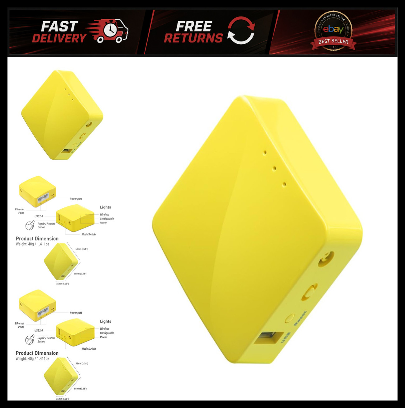 GL.iNet GL-MT300N-V2 (Mango) Portable Mini Travel Wireless Pocket VPN WiFi
