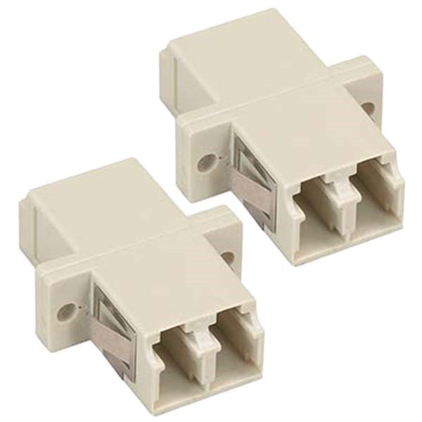 2x LC-LC Multimode Duplex Optical Fiber Coupler Coupling Adapter Connector Beige