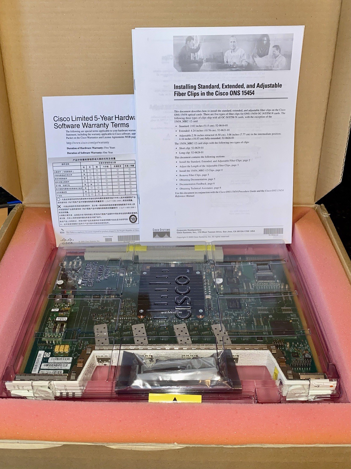 CISCO Model: 15454-MRC4-2.5G 4-Port SFP- Based Multirate Optics Card (MRC-4)