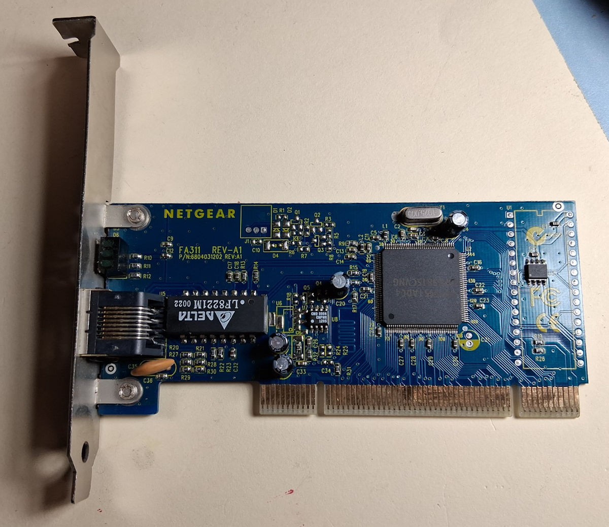 Vintage Netgear FA311 Rev-A1 PCI Network Interface Card