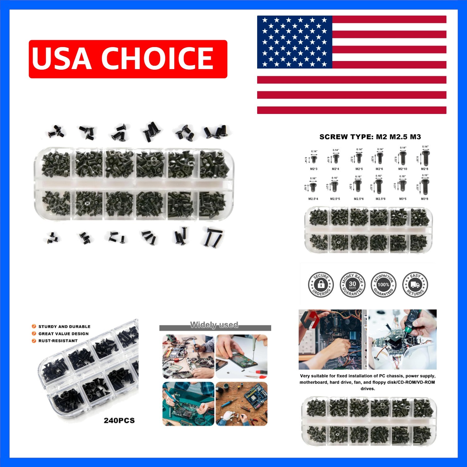 240 Piece Laptop Screw Kit,M2/M2.5/M3 for Computer & Electronics Repair | Fit...