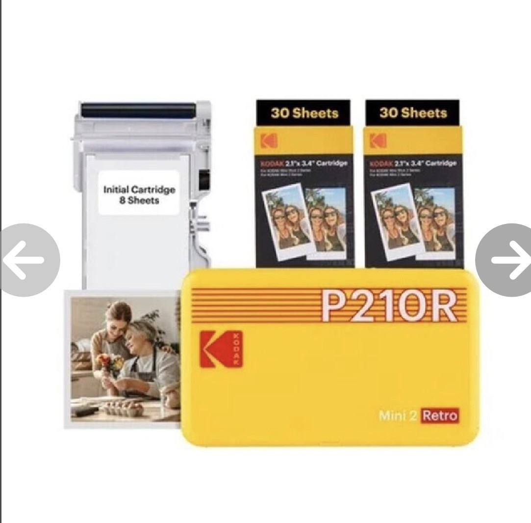 Brand New Kodak Mini 2 Retro (Model P210R) Photo Printer (30 sheets) included