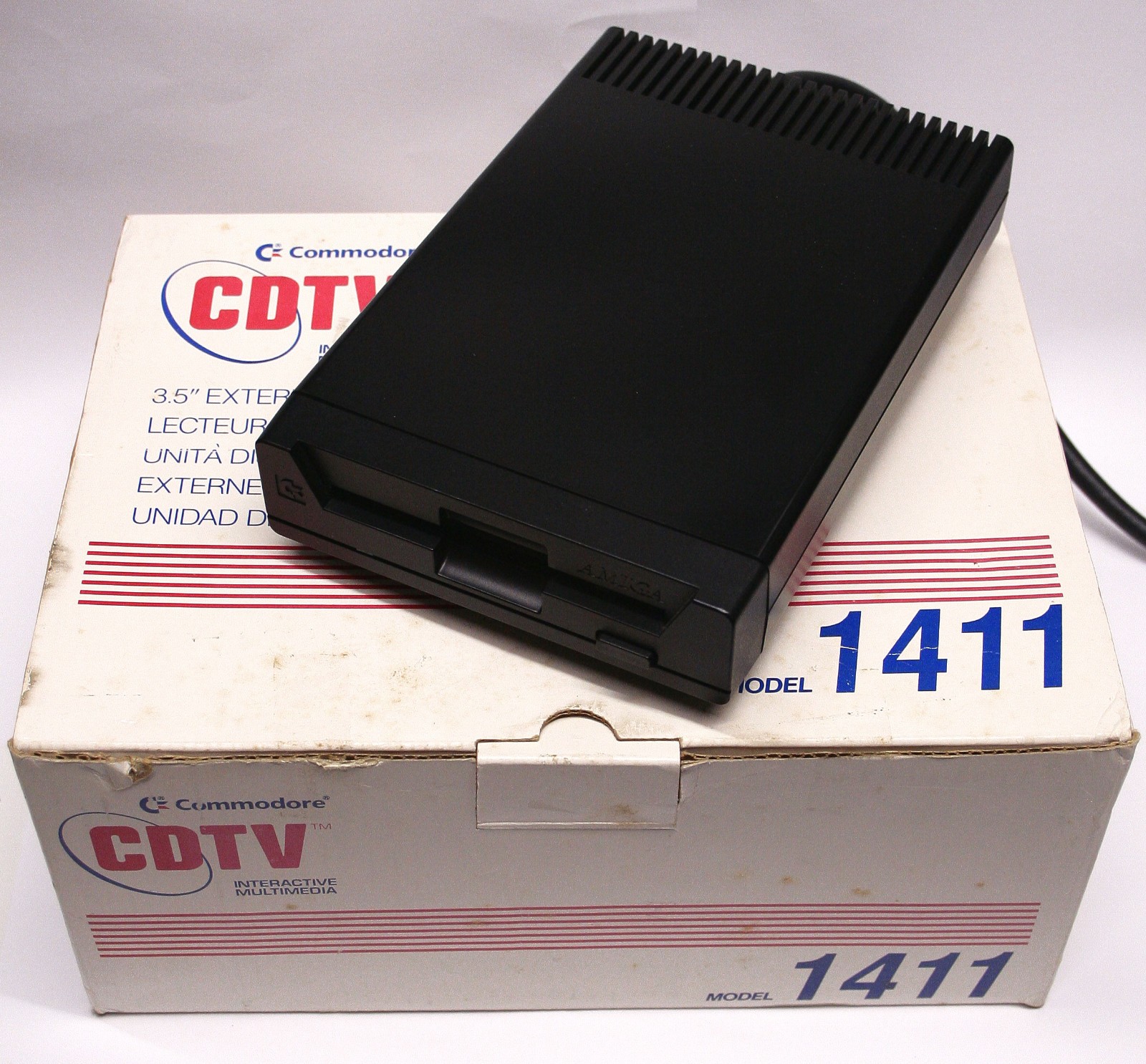 CCOMMODORE AMIGA CDTV CD-1411 FLOPPY DISK DRIVE ORIGINAL BLACK BOXED LV4 91222