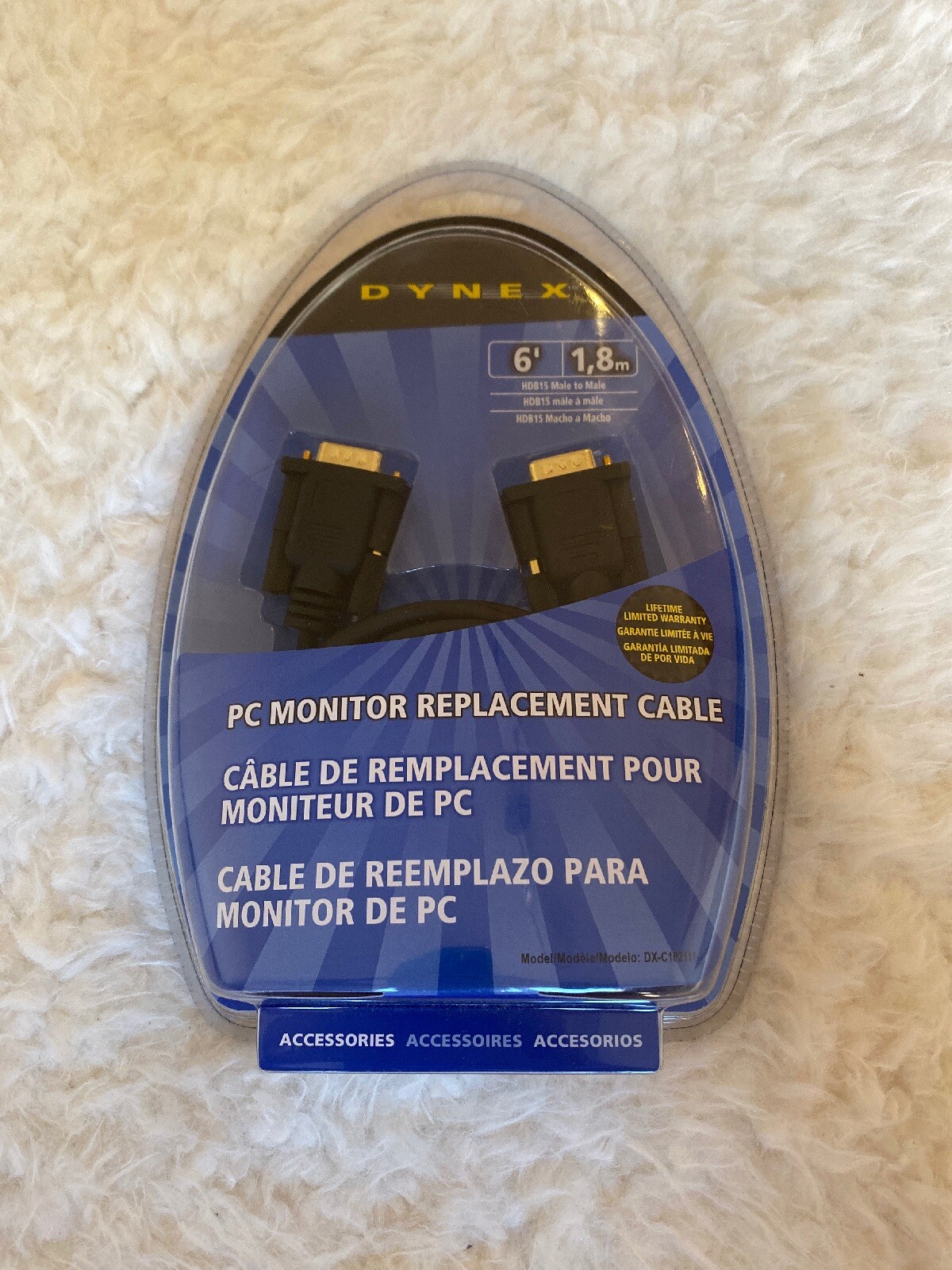 Dynex VGA 6' PC Monitor Replacement Cable DX-C102111 