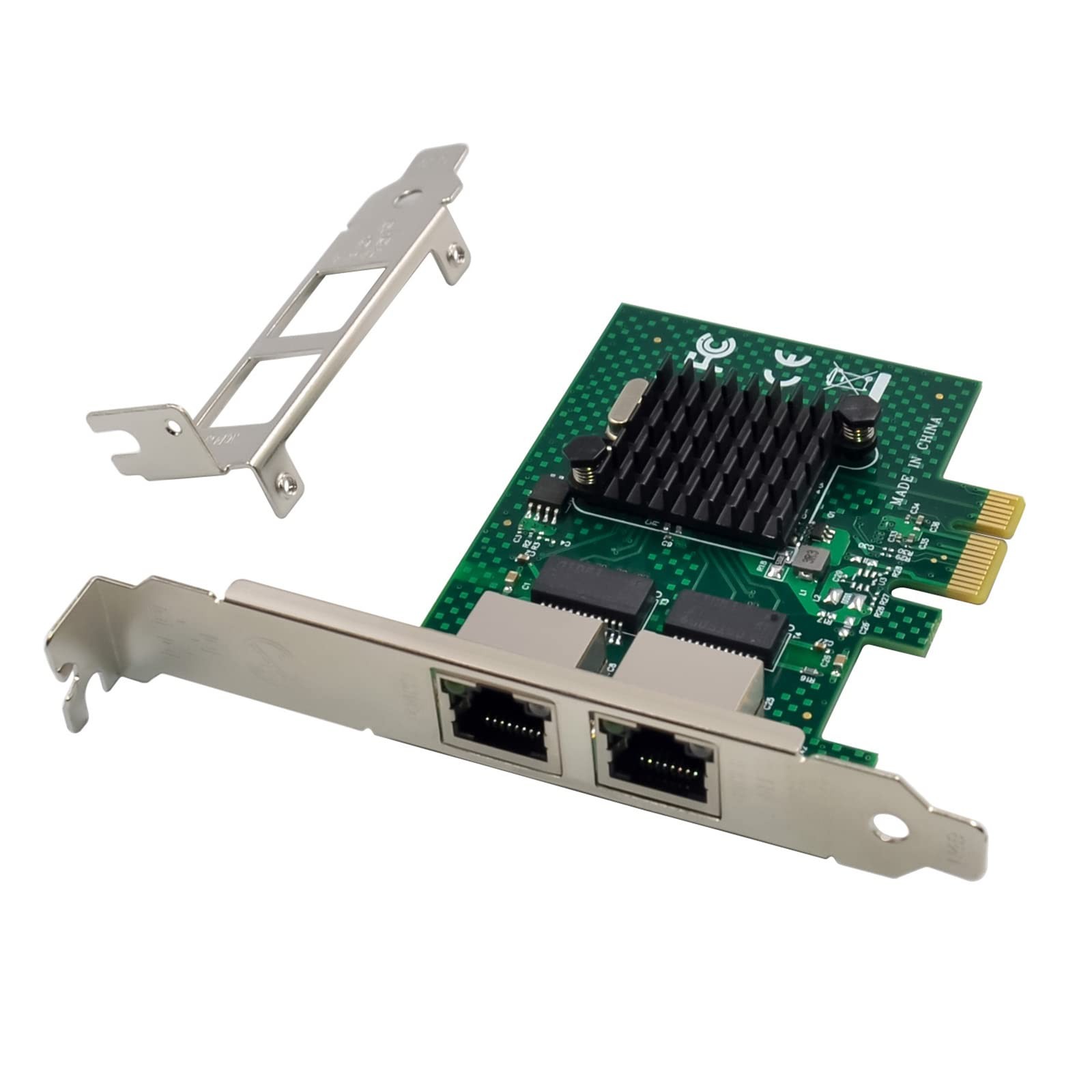 Dual-Port PCIe Gigabit Ethernet Server Adapter with NetXtreme BCM5720-2P Red