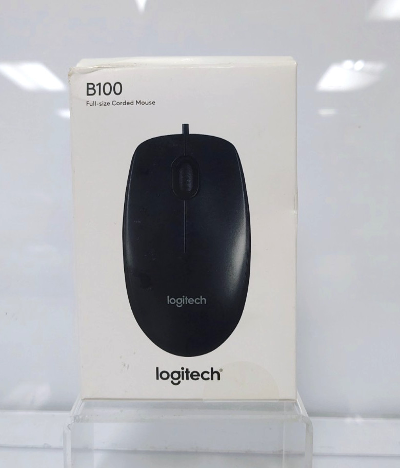 NEW Logitech B100 Optical Full-Size Corded Business Mouse Black
