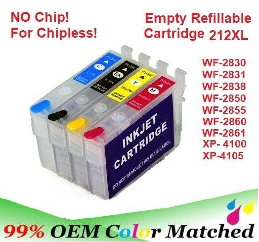 220 220XL Alternative No Chip Refillable Ink Cartridge for Epson WF-2750 WF-2760