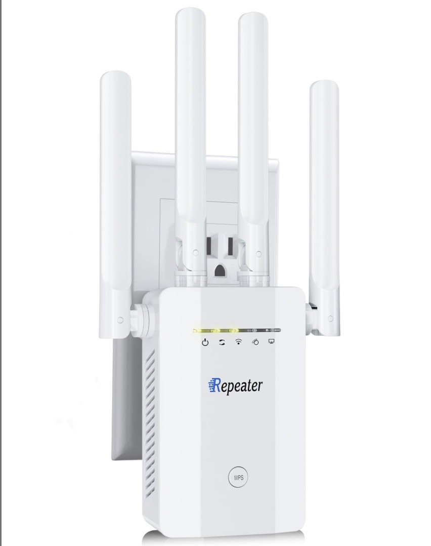 WiFi Extender Signal Booster For Home, Long Range Up To 10k Sq Ft, White
