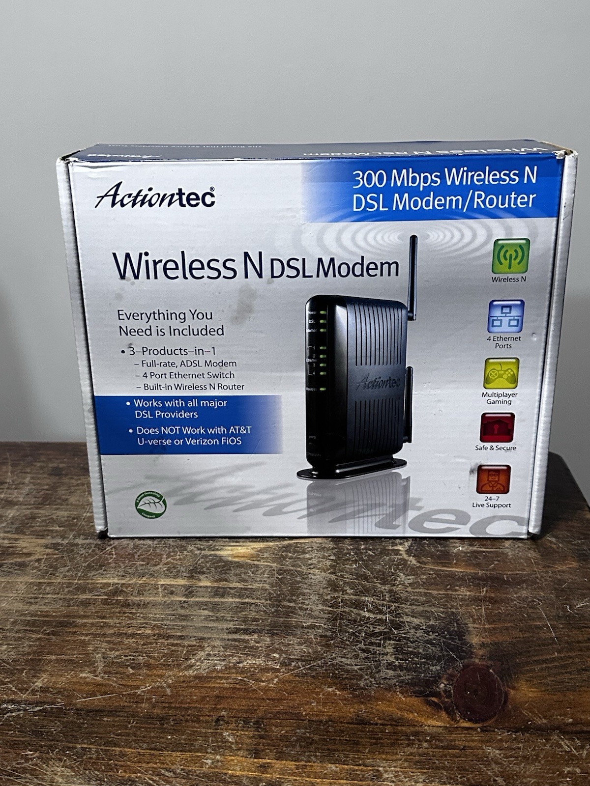 Actiontec GT784WN-01 Wireless N DSL Modem Router 300 Mbps WiFi