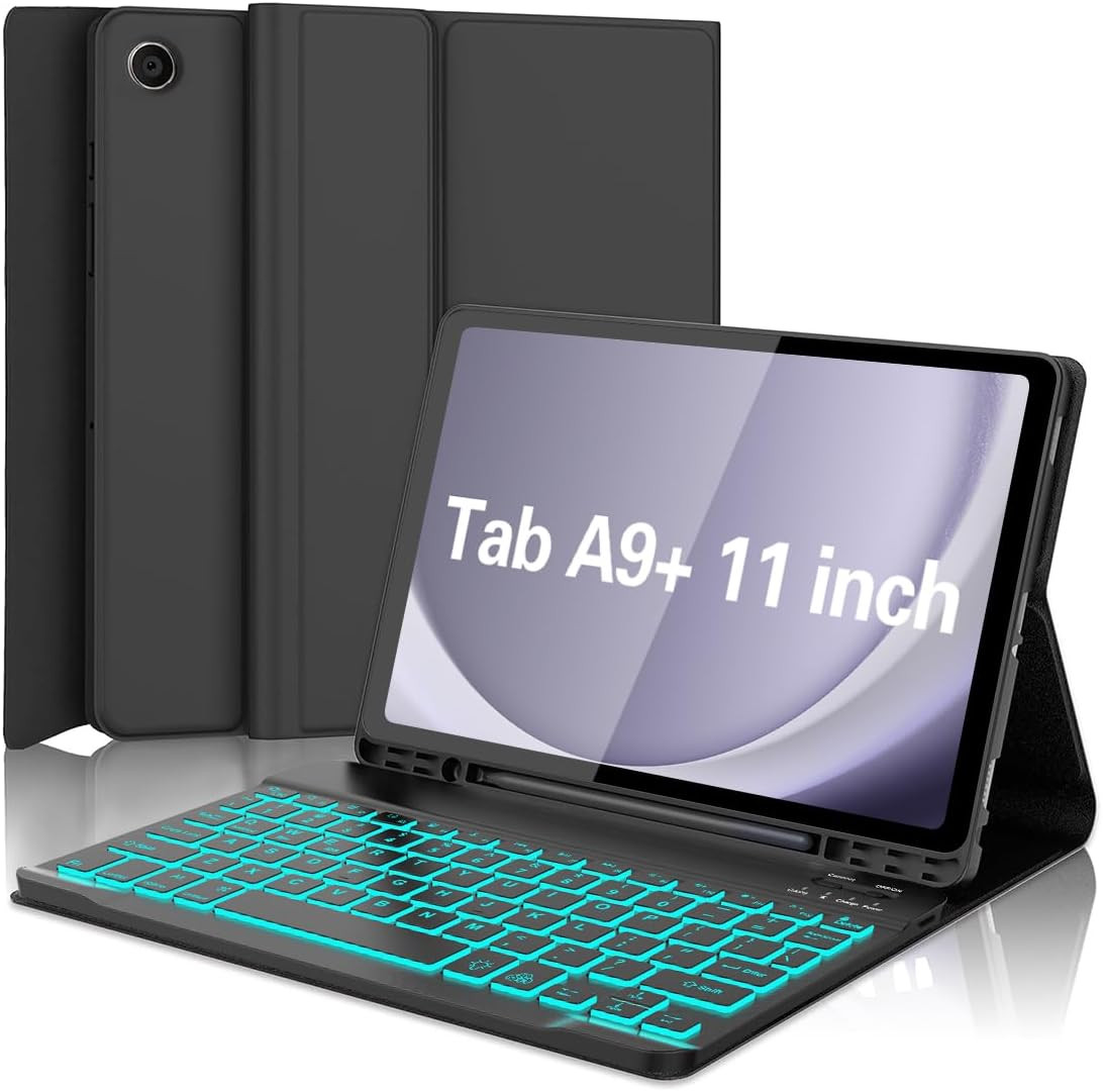 Keyboard Case for Galaxy Tab A9 plus 5G 11 Inch 2023 (SM-X210/X216/X218), 7 Colo