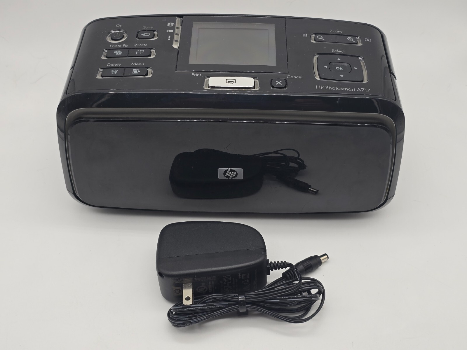 HP PhotoSmart A717 Digital Photo Inkjet Printer Tested & Working w/Case