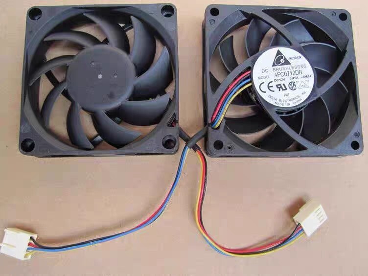 1 PCS Delta Fan AFC0712DB DC12V 0.45A 7015 7CM 4-pin double ball cooling fan
