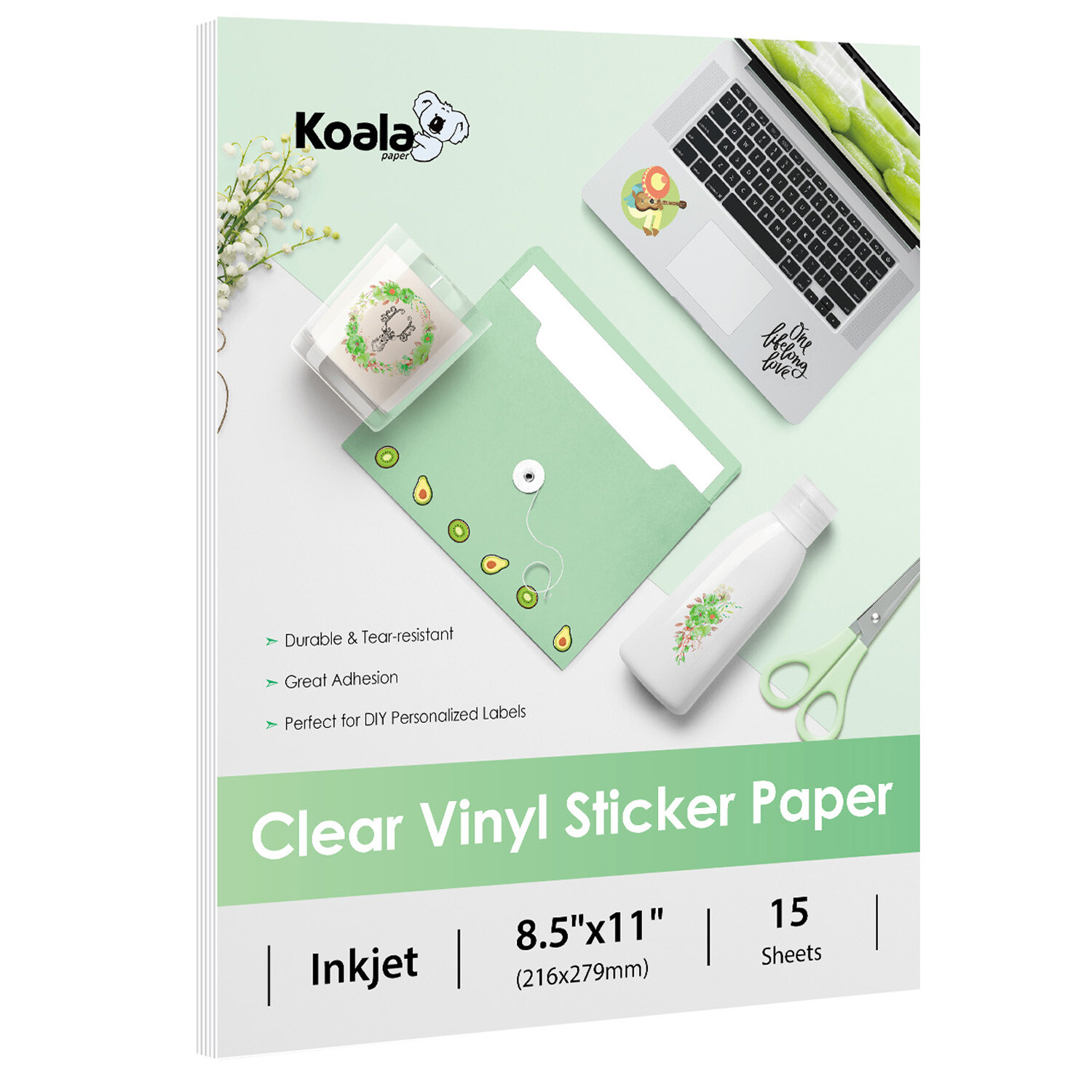 Koala Clear Sticker Paper for Inkjet Printable Vinyl Sticker Paper Waterproof 15