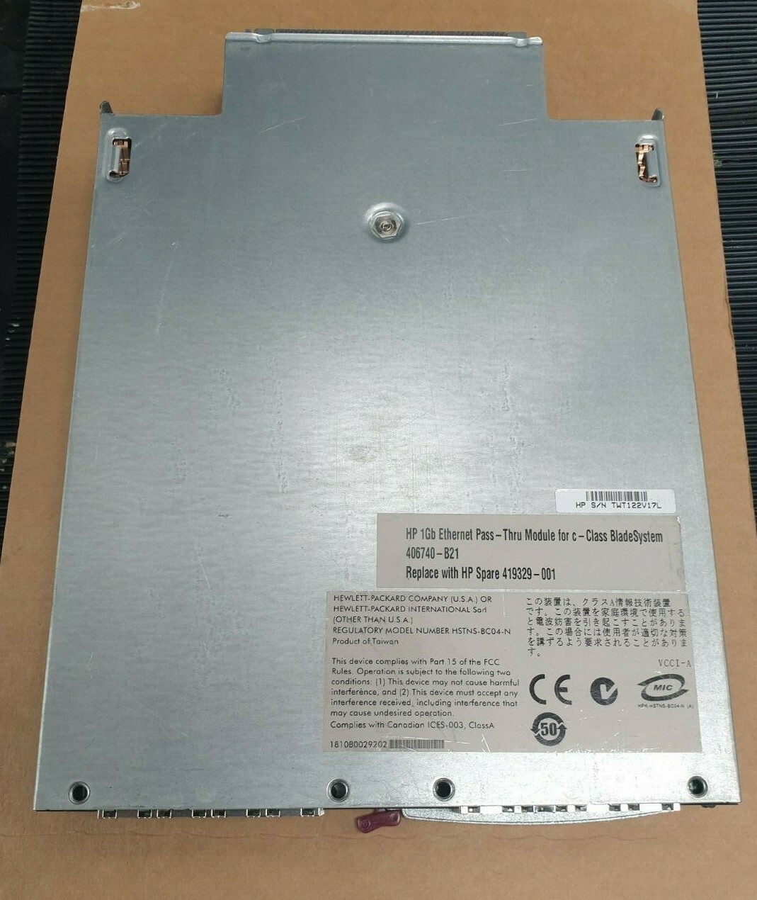 HP 406740-B21 Ethernet Pass-Thru Module (R6S2.3)