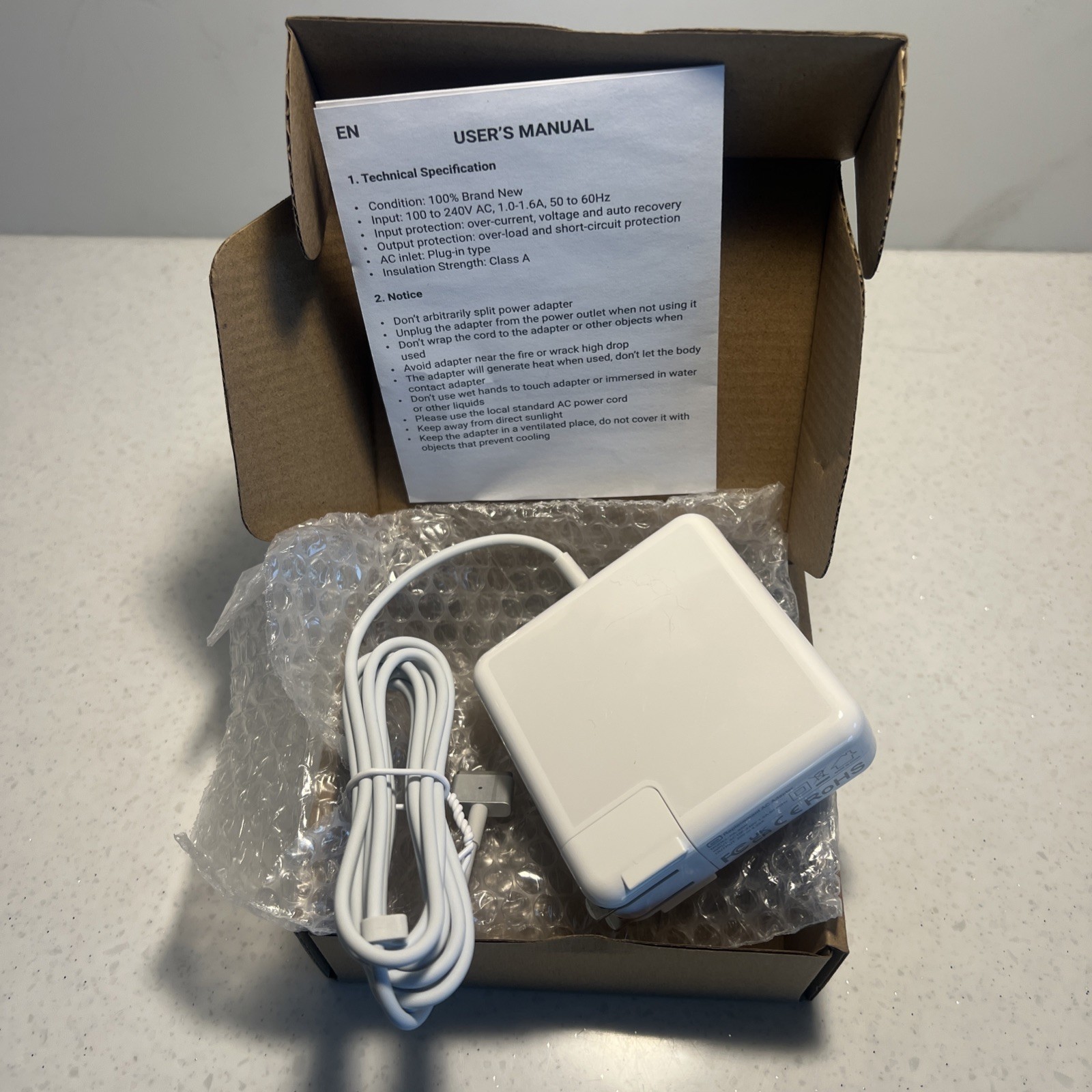 Replacement Power Adapter Charger For MacBook Pro 85W Model: PA-85W AC100-240V