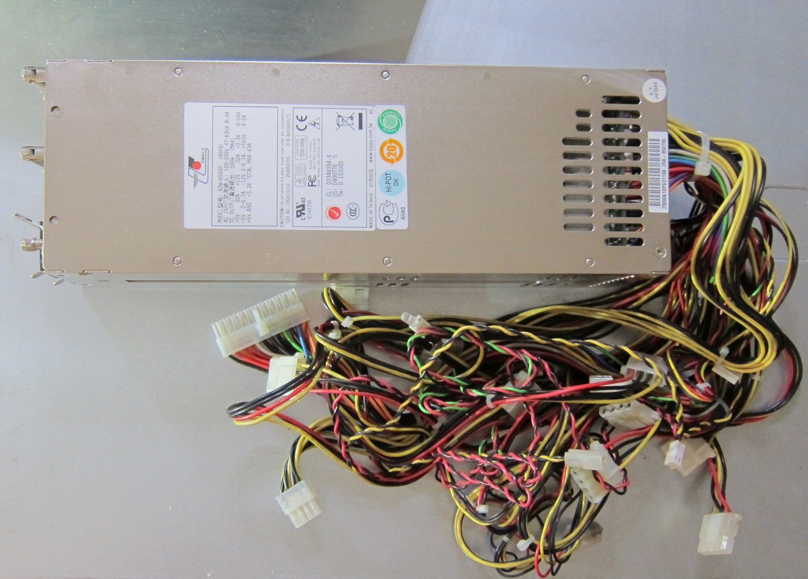 Genuine Emacs R2W-6500P Redundant Power Supply with 2x 500W R2W-6500P-R Modules