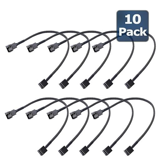 10 Pack, 10.5 inches 4-Pin Clooling Fan Splitter Cable, Adapter Computer PC F...