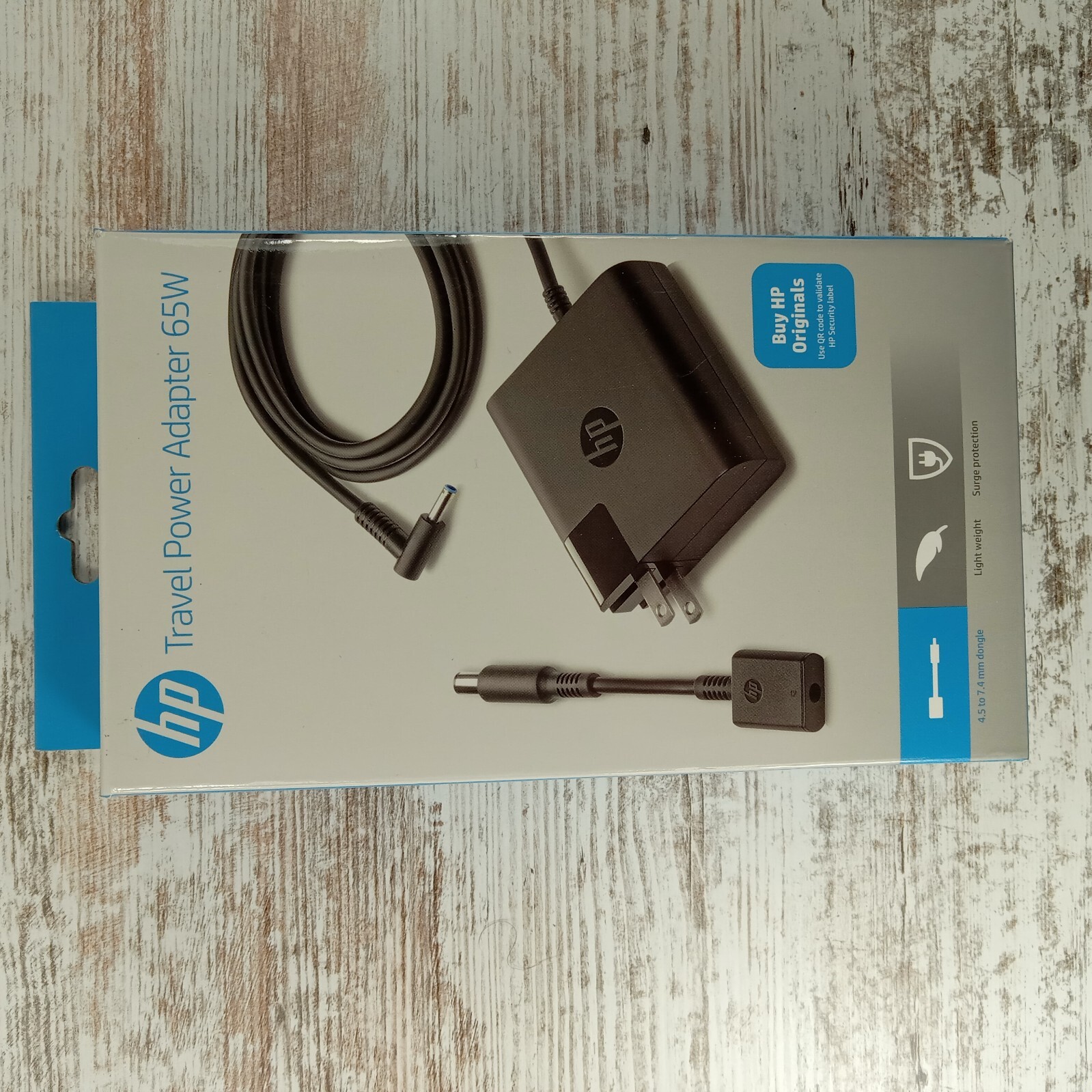 HP Travel Power Adapter 65W |Compatibility: HP laptops w/4.5 or 7.4mm Dongle NEW