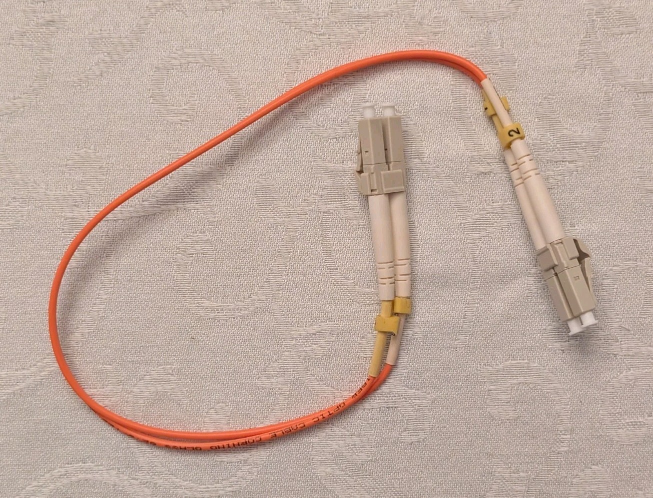 LC-LC Duplex 62.5/125 Multimode Fiber Optic Patch Cable 1ft 0.3m
