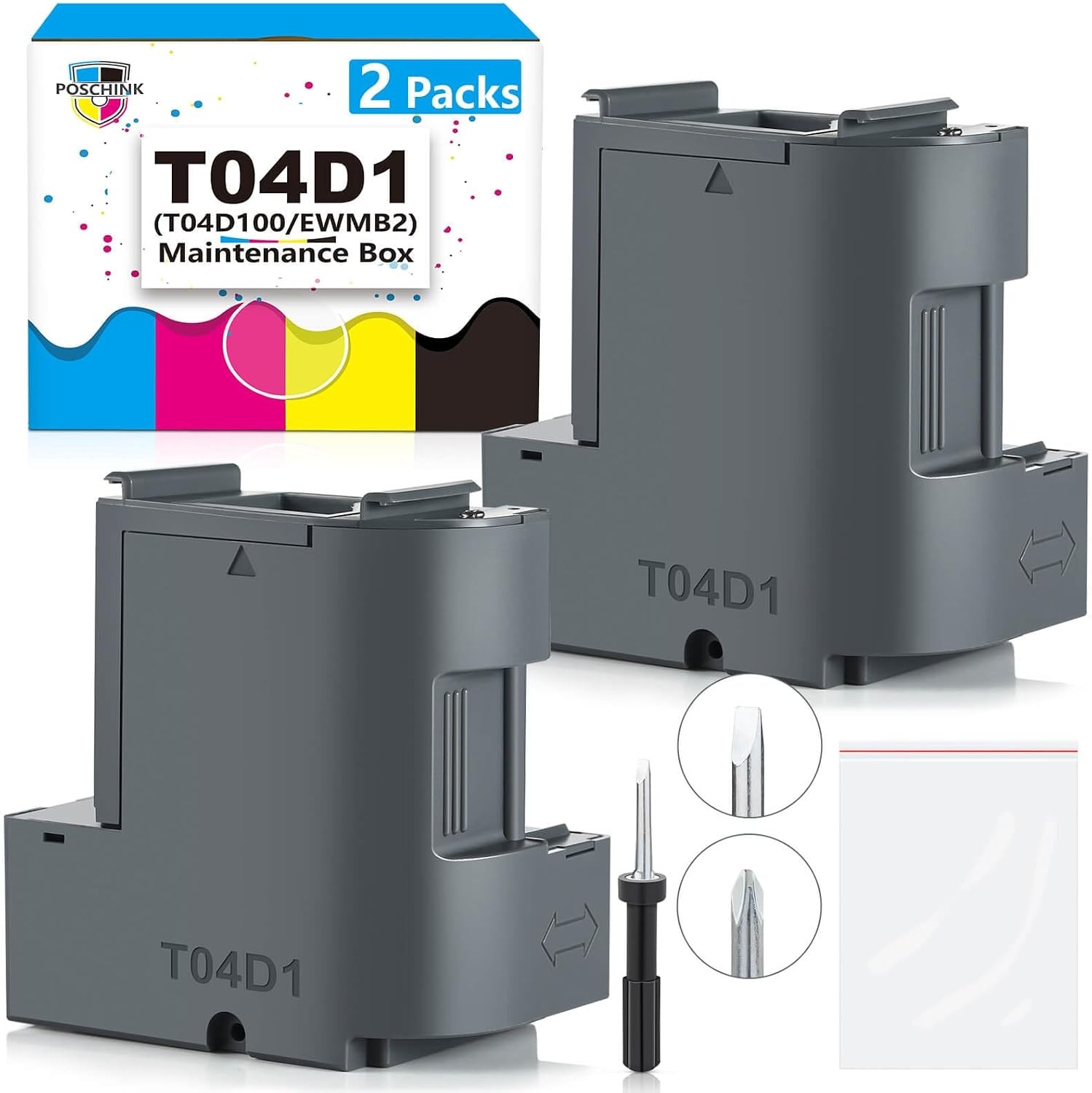 Poschink T04D1 T04D100 Ink Maintenance Box for ET15000 ET3750 ET3760 WF2860 E...