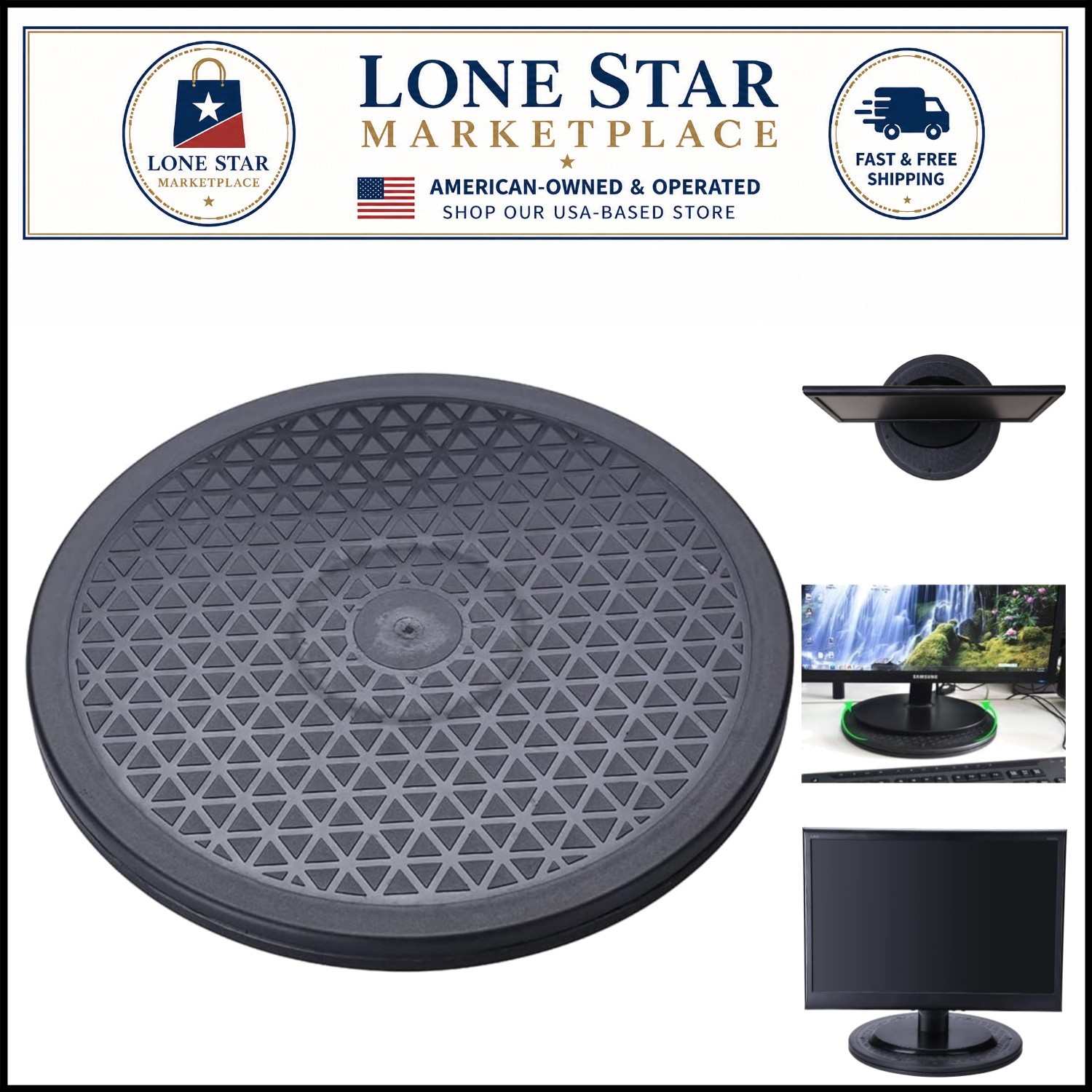 Durable 12-Inch Rotating Steel Bearing Turntable - Ideal for TV and Displays