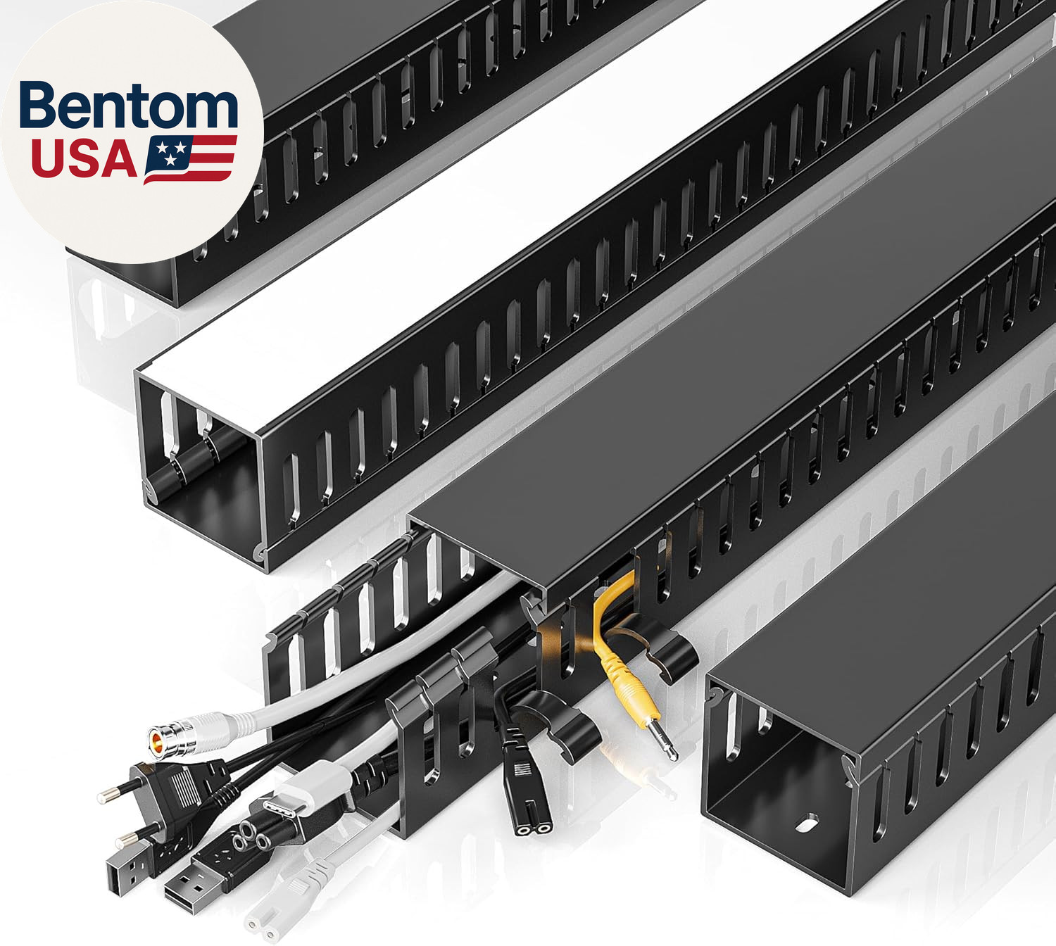 62.8In(4X15.7In) Cable Raceway, Large under Desk Cable Management for Server Rac