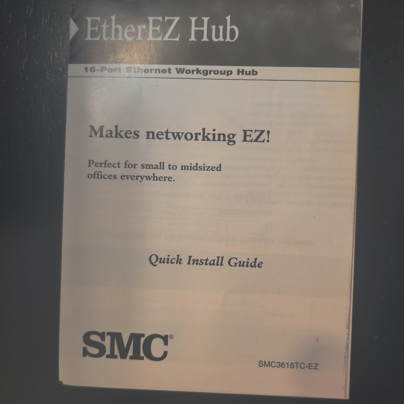 SMC EtherEZ Hub Quick Install Guide