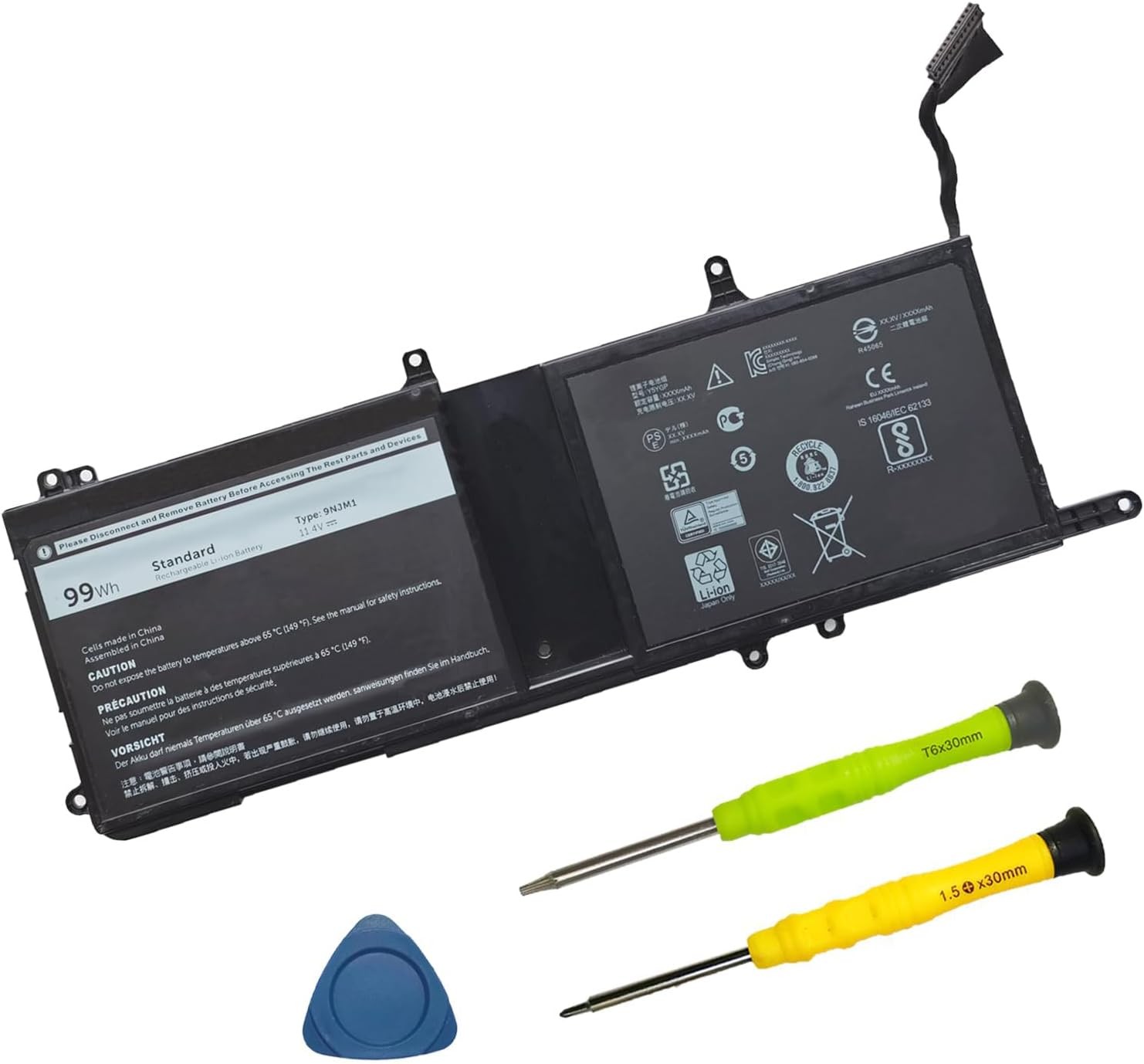 9NJM1 Laptop Battery for Dell Alienware 15 R3 R4 17 R4 R5 ALW17C 3 Cell 11.4V