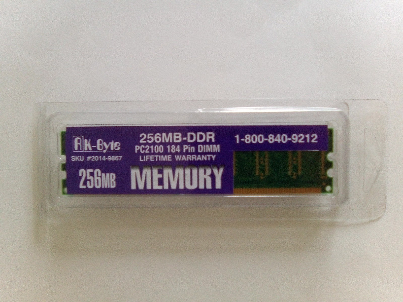 K-Byte 256MB DDR PC2100 184 Pin DIMM Memory RAM