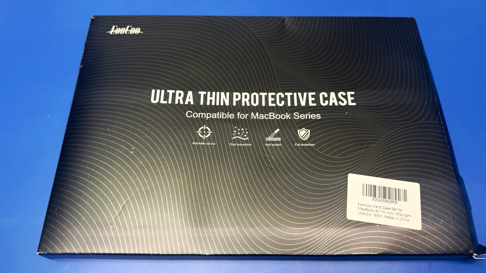 EooCoo Ultra Thin Hard Shell Case Black for MacBook Air 15 Dustproof