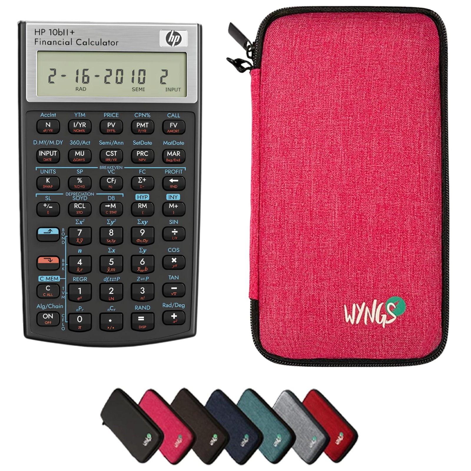 HP 10B II Plus/HP10BII+ Financial Scientific Calculator + WYNGS Protective Ca...